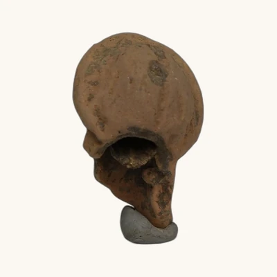Tête en terre cuite – Grèce antique, période mycénienne (IVe siècle av. J.-C.) - vue 4