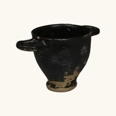 Skyphos grec antique mycénien en poterie – 4e siècle av. J.-C. - vue 4