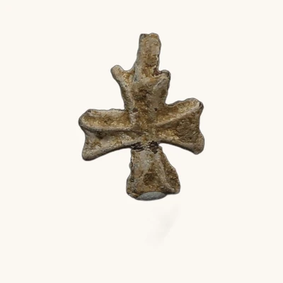 Byzantin Pendentif en Plomb en Forme de Croix – Certificat d’Authenticité - vue 2