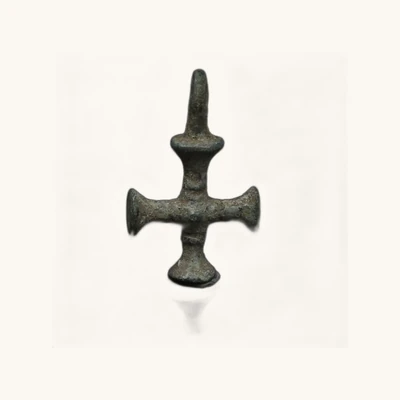 Byzantine – Bronze Cross Pendant (7th – 10th Century) – With Certificate of Authenticity - vue 2