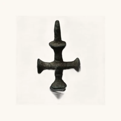 Byzantine – Bronze Cross Pendant (7th – 10th Century) – With Certificate of Authenticity - vue 4