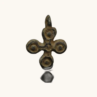 Byzantine Bronze Cross Pendant – With Certificate of Authenticity - vue 2