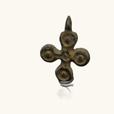 Pendentif croix byzantine en bronze – Avec certificat d’authenticité - vue 3