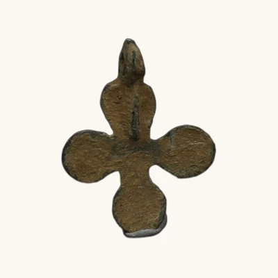 Pendentif croix byzantine en bronze – Avec certificat d’authenticité - vue 4