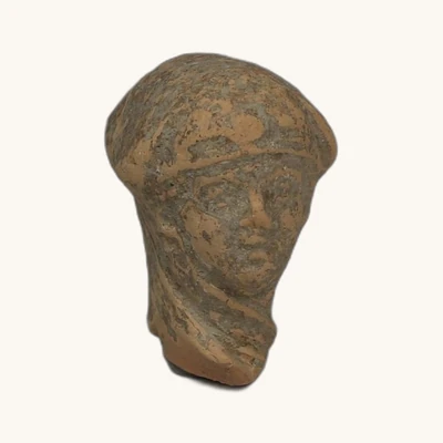 Grec antique mycénien – Tête de femme en terre cuite- Avec certificat d’authenticité - vue 2
