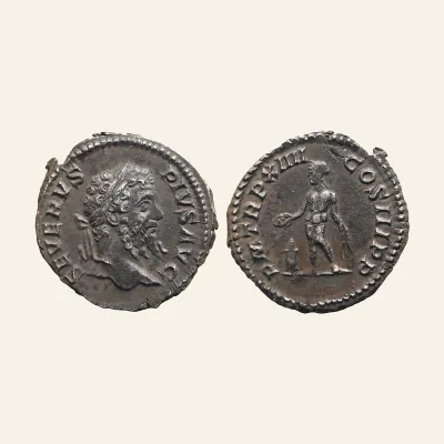 Avers, du denarius, pour Septimius Severus. AD 193-211. AR Denarius (19mm, 3.23 g,). Rome AD 206., atelier de Rome, 193-211...