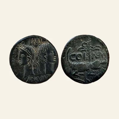 GAUL, Nemausus. Augustus with Agrippa. Æ as (24mm, 11.30 g,).