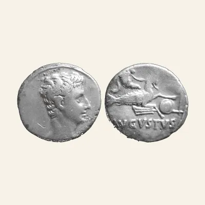 Augustus AR Denarius. Spanish mint (Colonia Patricia?), July 18-17/16 BC.