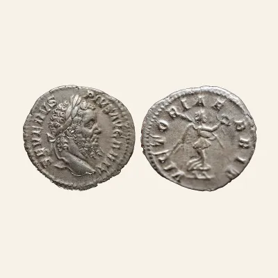 Obverse, of the denarius, for Septimius Severus. AD 193-211. AR Denarius (19mm, 3.50 g,). Rome AD 210-211., mint of Rome...