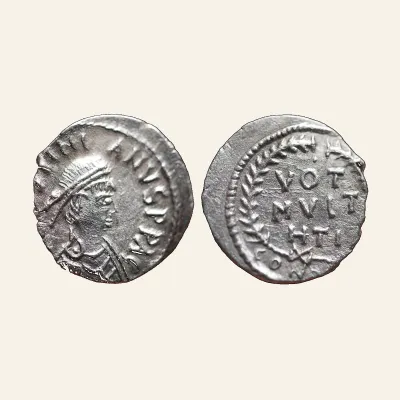 Justinian I. Siliqua (Silver, 1.17 g), Carthage, 533-537.
