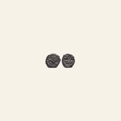 Heraclius, with Heraclius Constantine, 610-641. Half Siliqua (Silver, 13 mm, 0.79 g,), Carthage.