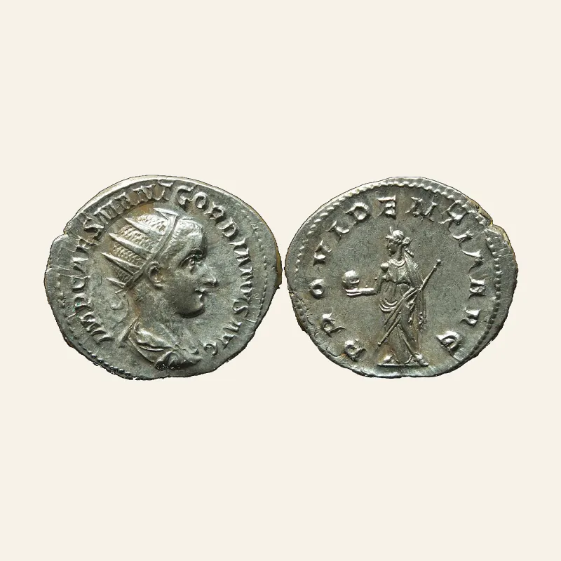 Gordian III, 238-244. Antoninianus (Silver, 23 mm, 4.35 g,) Rome 238/9