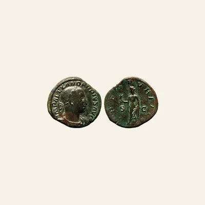Reverse, of the sestertius, for SEVERUS ALEXANDER, 222-235 Sestertius, 232. AE 24.06 g. 31 mm, 222-235