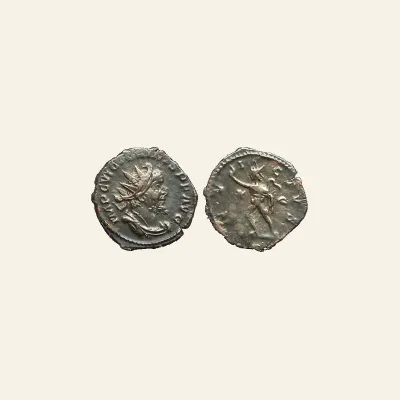 Reverse, of the antoninianus, for Victorinus BI Antoninianus. Treveri, AD 270-271, 270-271