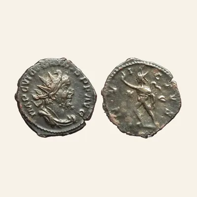 Reverse, of the antoninianus, for Victorinus BI Antoninianus. Treveri, AD 270-271, 270-271
