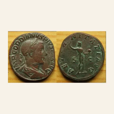 Gordian III Æ Sestertius. Rome, AD 240-244. AETERNITATI