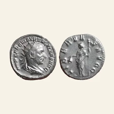 Reverse, of the antoninianus, for Trebonianus Gallus. Antoninianus. AR (4.06 g., 21 mm)