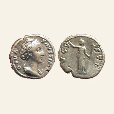 Diva Faustina I. Died A.D. 140/1. AR denarius (18 mm, 3.61 g,).