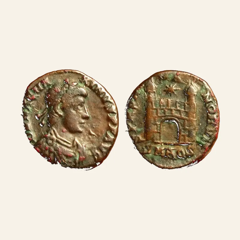 MAGNUS MAXIMUS (383-388). AE4. Aquileia RARE