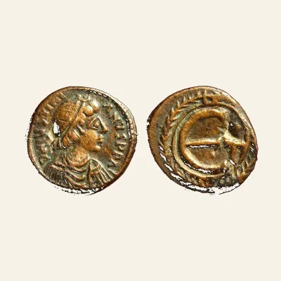 Justinian I. 527-565. Æ Pentanummium (15mm, 2.20 g, 9h). Carthage. Struck 539-543.