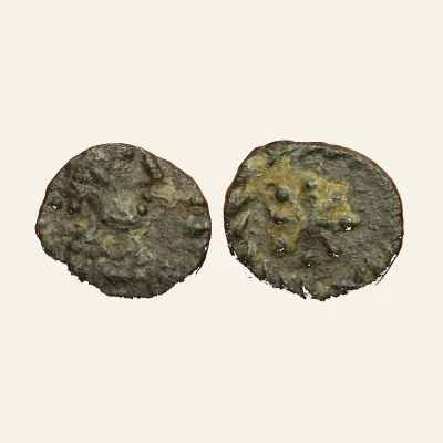 Avers, pour Vandals, Anonymous Æ Nummus. Carthage, circa mid-late 5th century. RARE, atelier de Carthage, 165-172, RIC BMC...