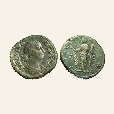 Faustina II, Sestertius, Rome, 161-176; Æ (25,39 g; 30 mm)