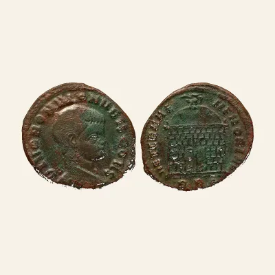 Divus Romulus (son of Maxentius). Died A.D. 309. Æ follis. RARE