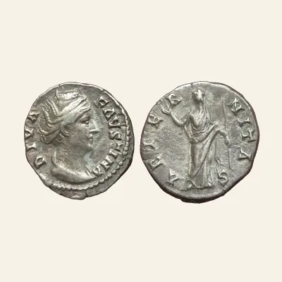 DIVA FAUSTINA I, AR Denarius . Rome mint. Struck after 146 AD.