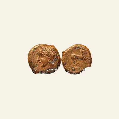 Reverse, for Siculo-Punic AE 17mm. ca 4th century BC.