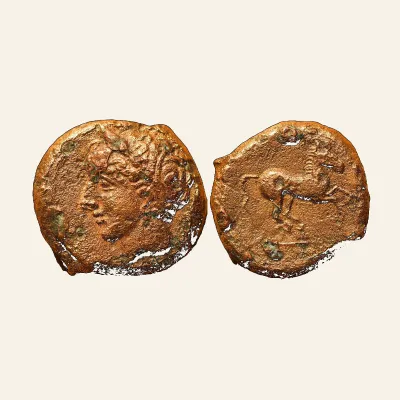 Reverse, for Siculo-Punic AE 17mm. ca 4th century BC.