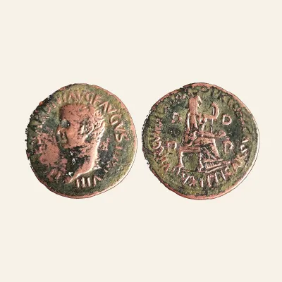 Avers, du dupondius, pour ZEUGITANA, Utica. Tiberius. AD 14-37. Æ Dupondius (12.70 g, 31 mm). RARE, atelier de Utica, 14-37