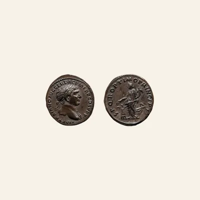 Reverse, of the denarius, for Trajan augustus, 98–117 Denarius circa 107, AR 3.30 g., 98–117