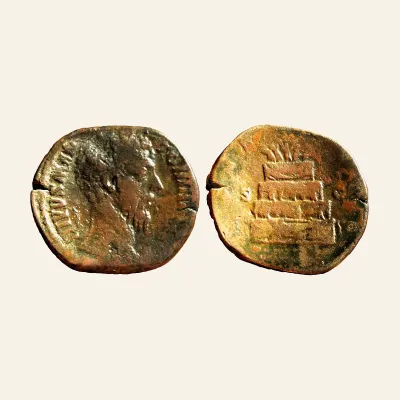 Divus Marcus Aurelius. Sestertius after 180, Æ 18.23 g. 31 mm