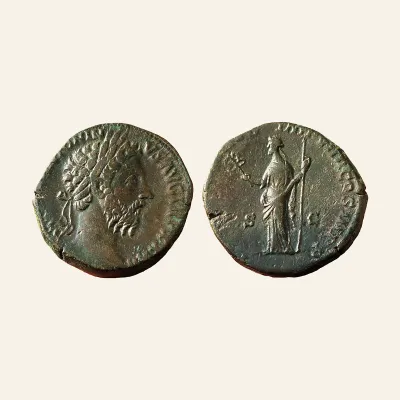 Marcus Aurelius AD 161-180. AE Sestertius Rome (28mm., 20,49g.)