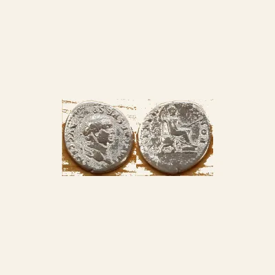 Reverse, of the denarius, for Vespasian AR Denarius. Rome, AD 73., mint of Rome