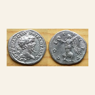 Obverse, of the denarius, for Septimius Severus 193–211 Denarius, Laodicea ad Mare 198-202, AR 3.42 g., 193–211