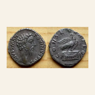 Divus Marcus Aurelius, died 180. Denarius (Silver, 18 mm, 3.34 g,), Rome,