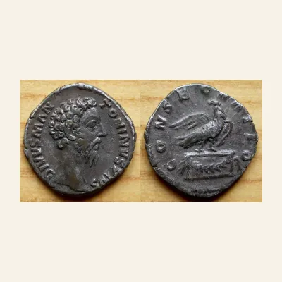 Divus Marcus Aurelius, died 180. Denarius (Silver, 18 mm, 3.34 g,), Rome,