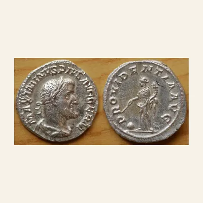 Maximinus I (AD 235-238). AR denarius (20mm, 3.08 gm) Rome, AD 236-238.