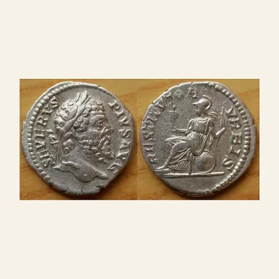 Avers, du denarius, pour Septimius Severus. AR denarius (19mm, 3.37 gm). Rome, AD 202-210., atelier de Rome, 202-210, RIC...