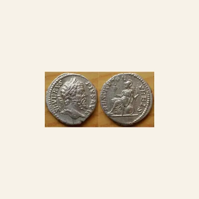 Reverse, of the denarius, for Septimius Severus. AR denarius (19mm, 3.37 gm). Rome, AD 202-210., mint of Rome, 202-210