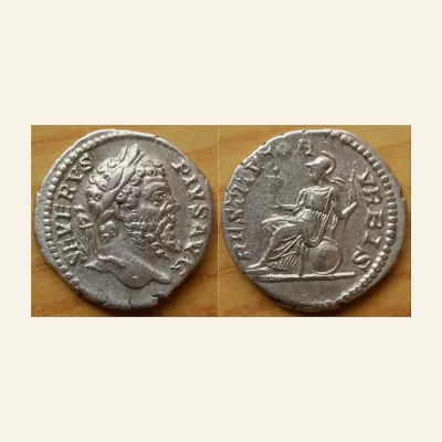 Reverse, of the denarius, for Septimius Severus. AR denarius (19mm, 3.37 gm). Rome, AD 202-210., mint of Rome, 202-210