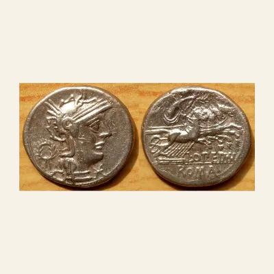 L. Opimius, (131 B.C.), silver denarius, Rome Mint, (3.84 g),