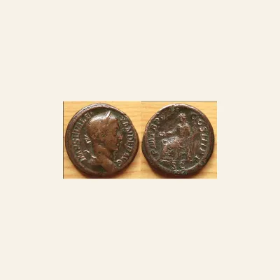 Reverse, of the as, for Severus Alexander (222-235), as, Rome, AD 230, AE (g 12,02 mm 25),, mint of Rome, 222-235