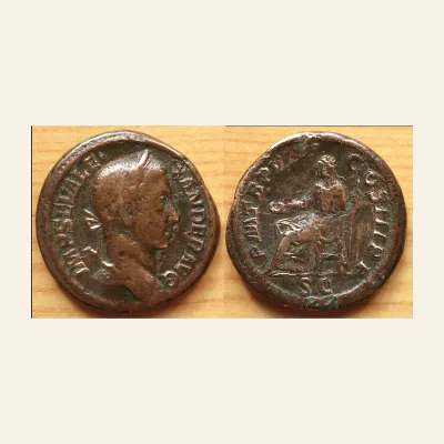 Reverse, of the as, for Severus Alexander (222-235), as, Rome, AD 230, AE (g 12,02 mm 25),, mint of Rome, 222-235