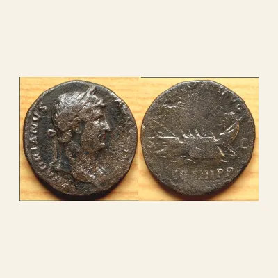 Hadrian. A.D. 117-138. AE as (26 mm, 10.23 g,). Rome A.D. 134-138.