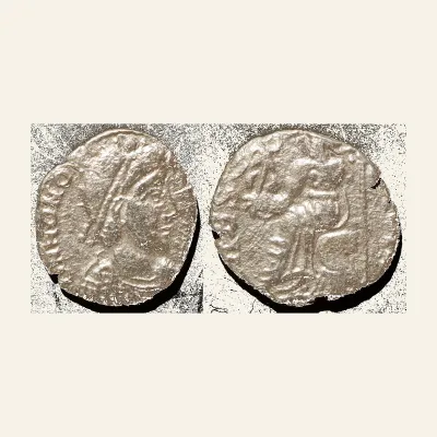 Reverse, for Vandals Honorius Gaiseric Silver Siliqua, Carthage after 439 - URBS ROMA, mint of Carthage