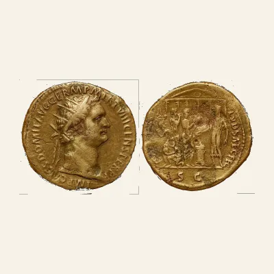 Domitian. AD 81-96. Æ dupondius (29mm, 13.66 g, 6h). RARE
