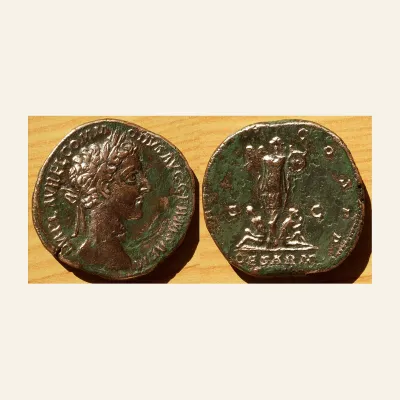 Commodus, as Caesar, Æ Sestertius. Struck under Marcus Aurelius, Rome, AD 177.