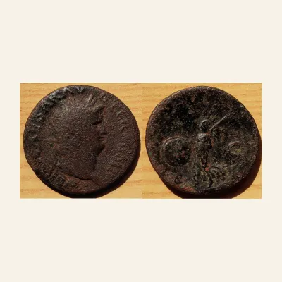 Nero. 54-68 AD. AE as (9.44g, 28mm). Rome. 65 AD.